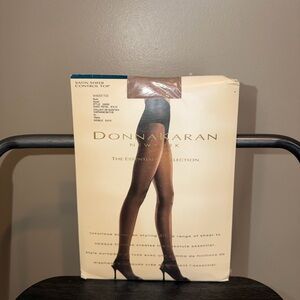 Donna Karan Satin Sheer Control Top Pantyhose - Nude Small